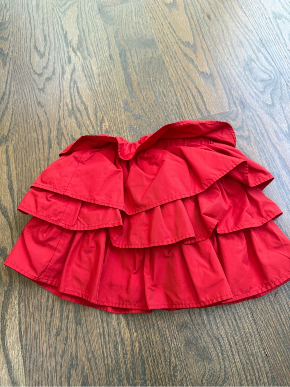 J. Crew Red Tiered Ruffle Mini Skirt